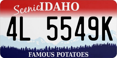 ID license plate 4L5549K