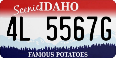 ID license plate 4L5567G