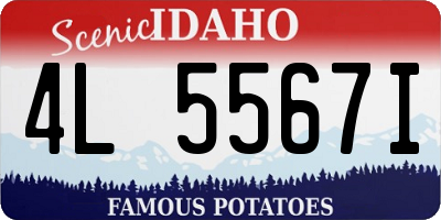 ID license plate 4L5567I