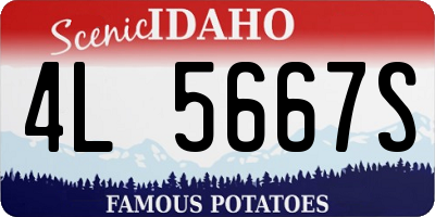 ID license plate 4L5667S
