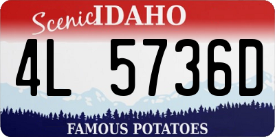 ID license plate 4L5736D