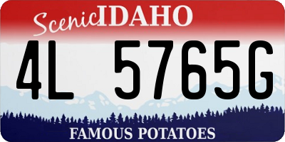 ID license plate 4L5765G