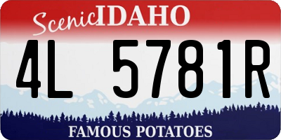ID license plate 4L5781R