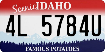 ID license plate 4L5784U