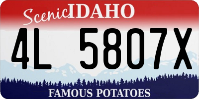 ID license plate 4L5807X