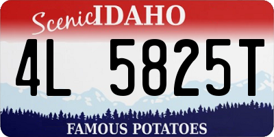 ID license plate 4L5825T