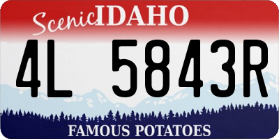 ID license plate 4L5843R