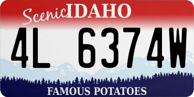 ID license plate 4L6374W