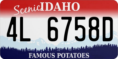 ID license plate 4L6758D