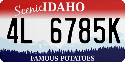 ID license plate 4L6785K
