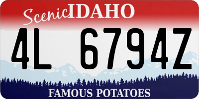 ID license plate 4L6794Z