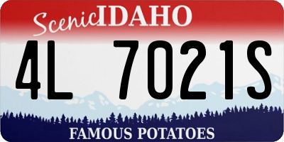 ID license plate 4L7021S