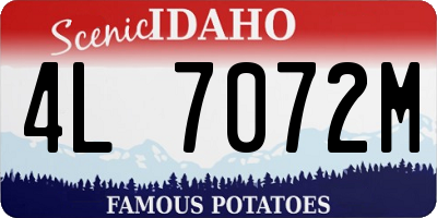 ID license plate 4L7072M