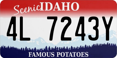 ID license plate 4L7243Y