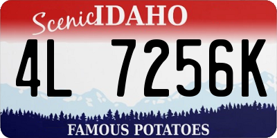 ID license plate 4L7256K
