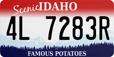 ID license plate 4L7283R