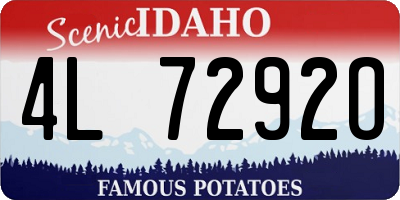 ID license plate 4L7292O