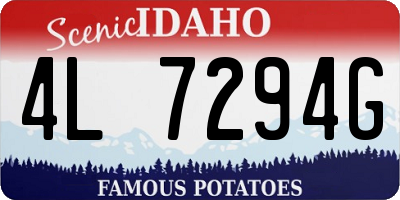 ID license plate 4L7294G