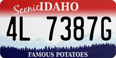 ID license plate 4L7387G