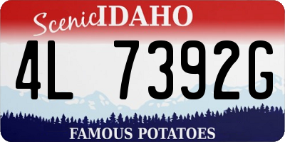 ID license plate 4L7392G