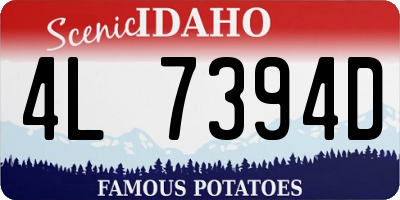 ID license plate 4L7394D