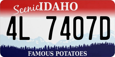 ID license plate 4L7407D