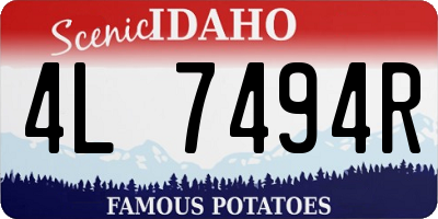 ID license plate 4L7494R