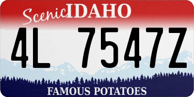 ID license plate 4L7547Z