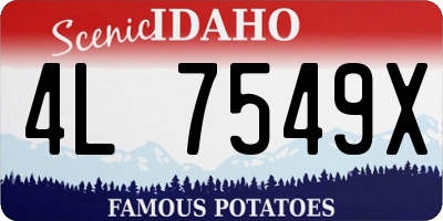 ID license plate 4L7549X