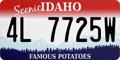 ID license plate 4L7725W