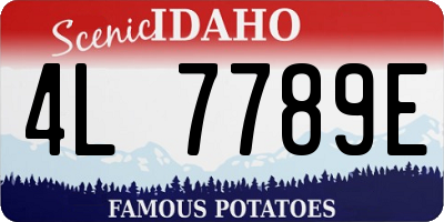 ID license plate 4L7789E
