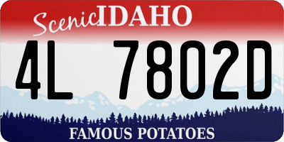 ID license plate 4L7802D