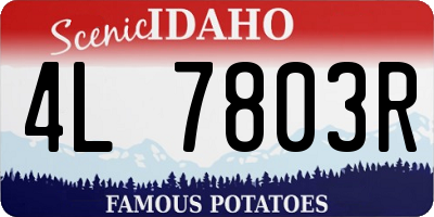 ID license plate 4L7803R