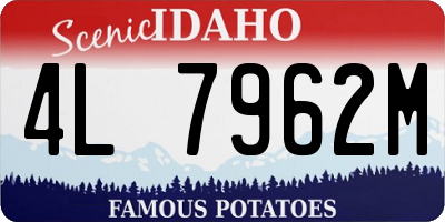 ID license plate 4L7962M