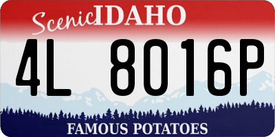 ID license plate 4L8016P