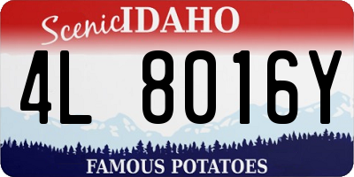 ID license plate 4L8016Y
