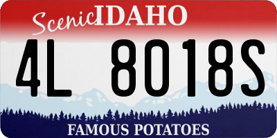 ID license plate 4L8018S