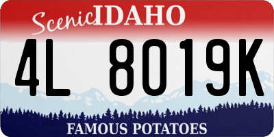 ID license plate 4L8019K
