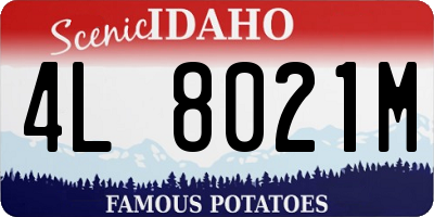 ID license plate 4L8021M