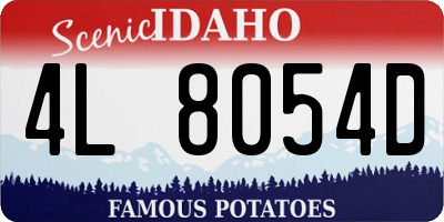 ID license plate 4L8054D