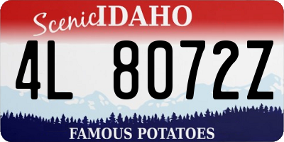 ID license plate 4L8072Z