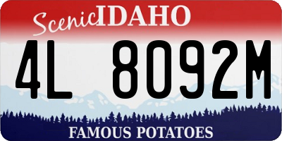 ID license plate 4L8092M