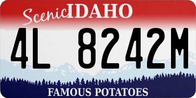 ID license plate 4L8242M
