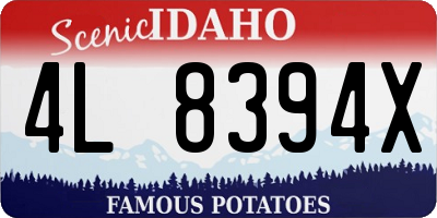 ID license plate 4L8394X