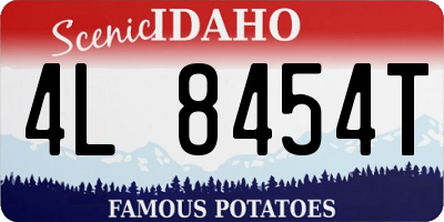 ID license plate 4L8454T