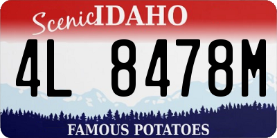 ID license plate 4L8478M
