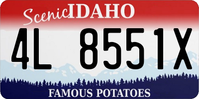 ID license plate 4L8551X