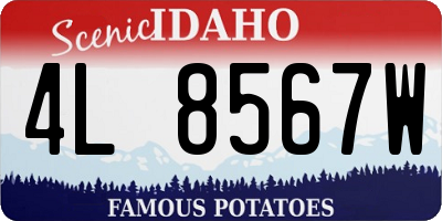 ID license plate 4L8567W