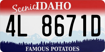 ID license plate 4L8671D