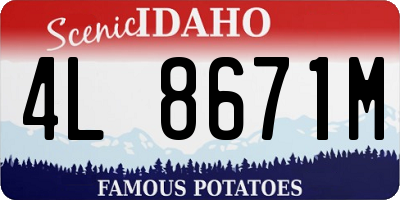 ID license plate 4L8671M